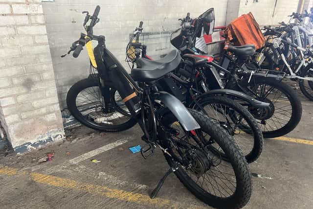 The e-bikes seized by police