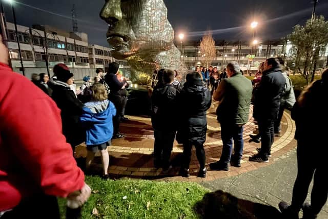 A vigil for Brianna Ghey held on The Wiend in Wigan