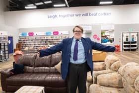 Luke Holt opens Cancer Research UK’s new superstore on Parsonage Retail Park in Leigh