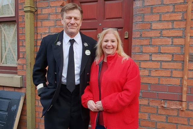 Resident Anne Hall met Sean Bean while filming the Second World War TV series World on Fire which used Kendal Street in Gidlow