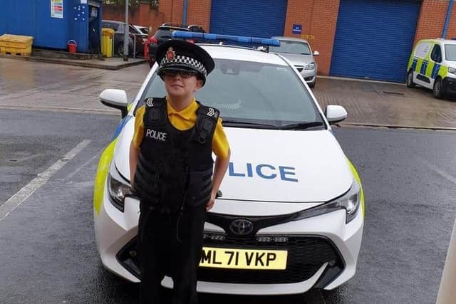 Harvey was invited to the police station after thanking them for keeping communities safe