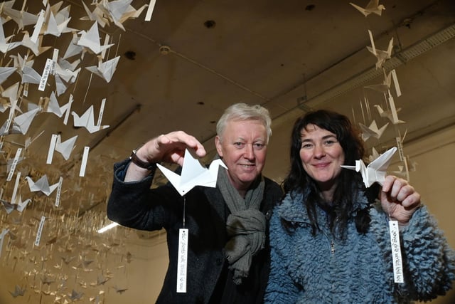 Wigan artists Brian Whitmore and Louise Fazackerley.
