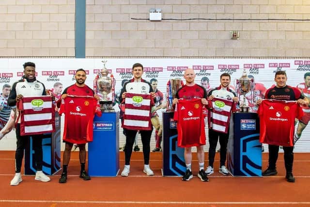 From left to right: Andre Onana, Bevan French, Harry Maguire, Liam Farrell, Mason Mount and Matt Peet
