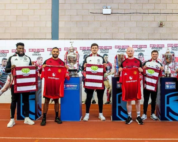 From left to right: Andre Onana, Bevan French, Harry Maguire, Liam Farrell, Mason Mount and Matt Peet
