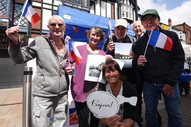 Volunteers fly the flag for Wigan's twin town Angers