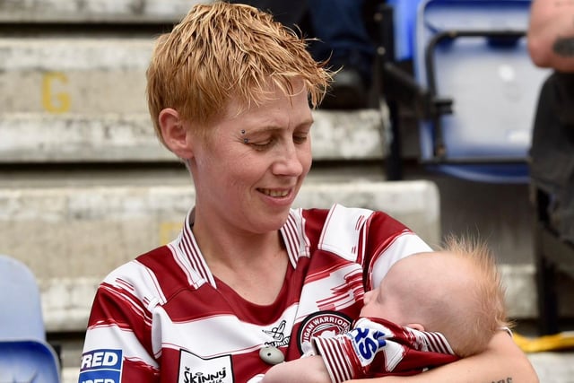 Wigan Warriors fans at the DW Stadium for the Challenge Cup quarter-final tie against Warrington Wolves.