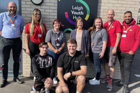 Staff from Leigh Youth Hub and Wigan Youth Zone with Coun Jenny Bullen