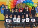 Pupils at St Richard's Primary School in Atherton celebrate a "good" Ofsted report