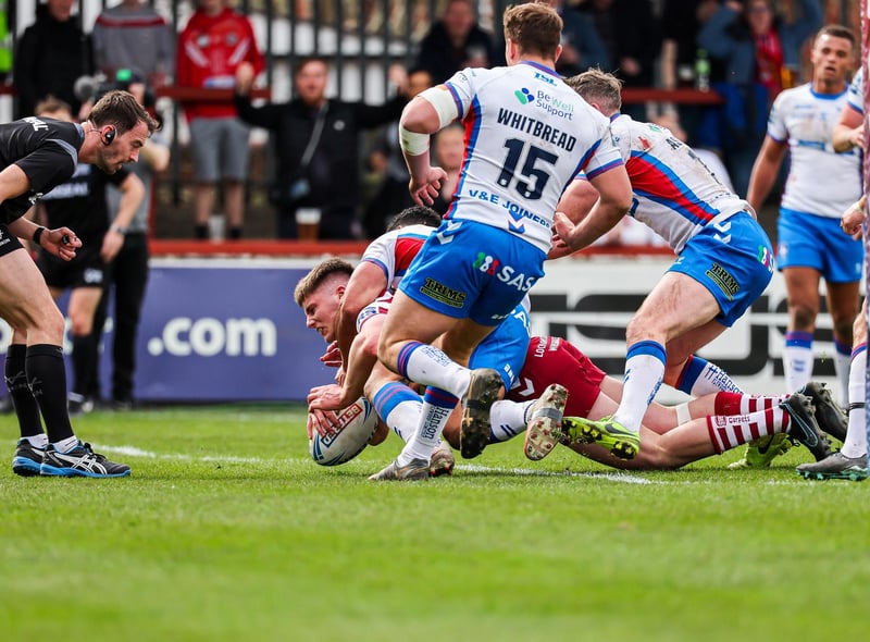 Ethan Havard powered over for a try to give the Warriors a half time lead in their previous away trip to Trinity.