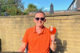 Luke Marsden enjoys a refreshing Aperol Spritz during the September heatwave