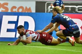 Abbas Miski went over for a first half hat-trick in Wigan Warriors' victory over Hull KR