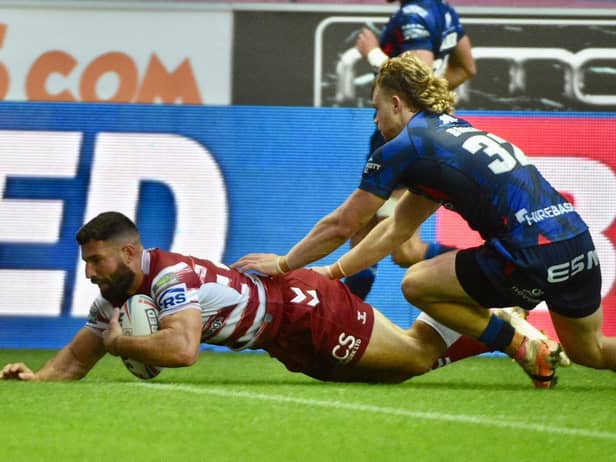 Abbas Miski went over for a first half hat-trick in Wigan Warriors' victory over Hull KR