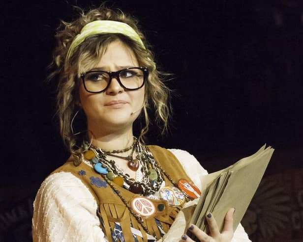 Maiya Critchley appearing in the musical Rock of Ages