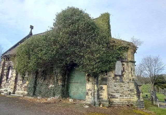 One of the listed Victorian chapels at Ince cemetery, designed by architect Alfred Waterhouse