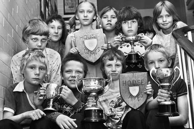Sports trophy winners at Ince CE Primary School in June 1977.