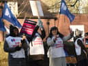 Nurses on the picket line outside Wigan Infirmary earlier this month