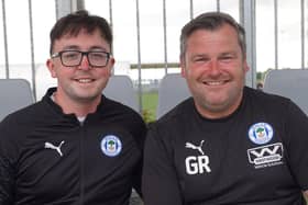 Gregor Rioch (right), with Latics director Lucas Danson, son of owner Mike