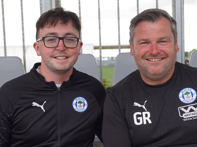 Gregor Rioch (right), with Latics director Lucas Danson, son of owner Mike