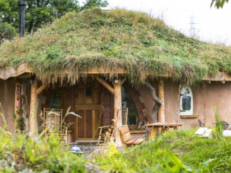 The cottage is made entirely of recycled, eco-friendly and locally-sourced materials,