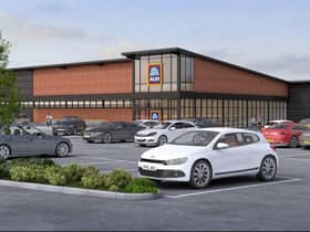 What the new Aldi in Ashton could look like in Wigan. 
Picture uploaded by George Lythgoe. Credit: Wigan Council/Aldi