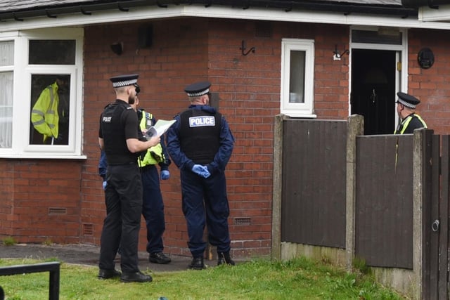 Police make arrests at a property on Broom Road, Wigan.