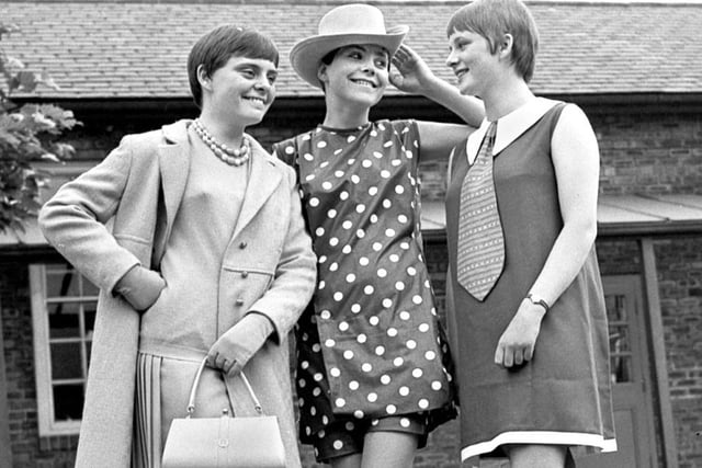 The fashions of the day modelled by girls at The Deanery High School, Wigan, in 1967.