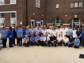Wrightington Wigan and Leigh Teaching Hospitals Foundation Trust chief executive Silas Nicholls visits the Thomas Linacre Centre (TLC) on the facility's 20th anniversary - the original staff 20 years ago