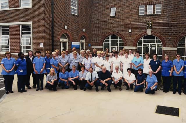 Wrightington Wigan and Leigh Teaching Hospitals Foundation Trust chief executive Silas Nicholls visits the Thomas Linacre Centre (TLC) on the facility's 20th anniversary - the original staff 20 years ago