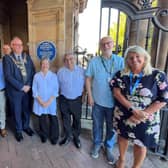 Representatives gather to celebrate JC Prestwich's blue plaque