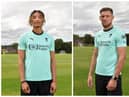 Sean Clare and Charlie Wyke model the new Latics third kit