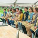 The new bakers in the Great British Bake-Off tent. From left, Josh, Nicky, Amos, Cristy, Dana, Rowan, Saku, Matty, Tasha, Abbi, Keith, Dan (Picture: Channel 4/Love Productions/Mark Bourdillon)