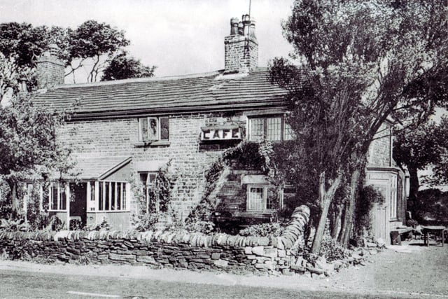 Parbold Hill Cafe in the 1950s when it was owned by the Waddington family. It was originally a country house and then turned into a cafe catering for the tired and hungry cyclists, passers by and sightseers taking in the views from Parbold Hill.