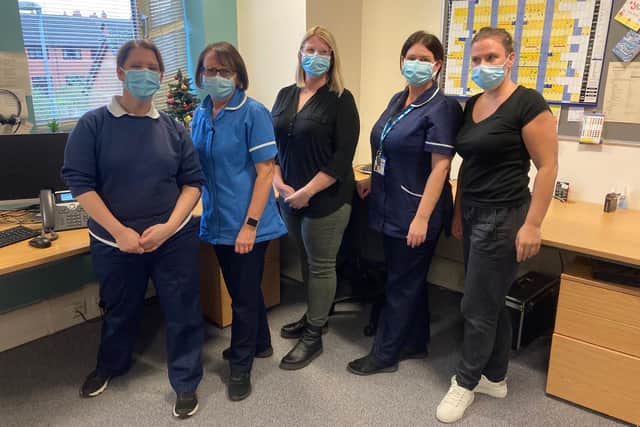 WWL Pulmonary Rehabilitation team. From left to right: Leanne Atherton, Gill Priestly, Gabrielle Dowd, Nicola Butters and Angela Duckworth