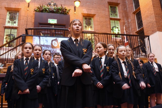 Pupils from St John Fisher High School perform.