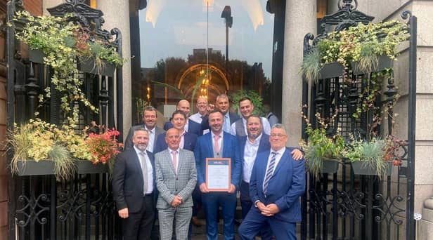 Daniel Blakley (holding certificate) and colleagues. He is senior Site Manager at McCarthy Stone’s Brideoake Court Retirement Living development in Standish and has won a coveted Seal of Excellence from the National House Builders’ Council (NHBC) for the second time