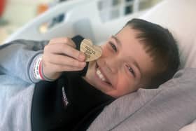 Lincoln Melling, 10, pupil at Millbrook Primary School, Shevington, battling cancer.