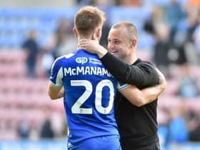 Shaun Maloney congratulates matchwinner Callum McManaman at the final whistle
