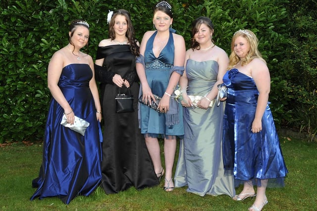 Pupils from St Edmund Arrowsmith High School at their High school prom held at Holland Hall, Orrell 2009.
Pictured are LtR; Chelsie (correct) Kenndey, Laken Hives, Nicola Flynn, Jayne McKiddie, Amy Cavadina