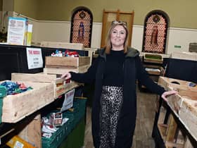 Chief executive Keely Dalfen in The Brick's food pantry at St George's Centre in Wigan