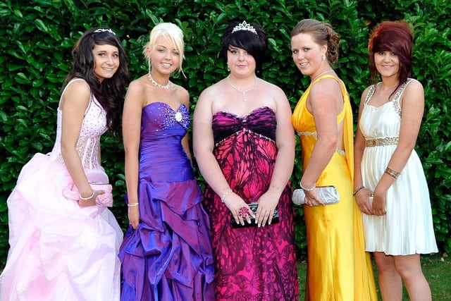 Pupils from St Edmund Arrowsmith High School at their High school prom held at Holland Hall. Orrell 2009.Pictured are LtR: Charlotte Mayes, Rebecca Williams, Kate Owen, Nikita Lee and Jade Boffey.