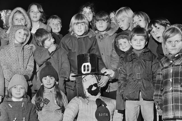 Youngsters with their guy on bonfire night at Comet Youth Club, Poolstock, on Friday 5th of November 1976.