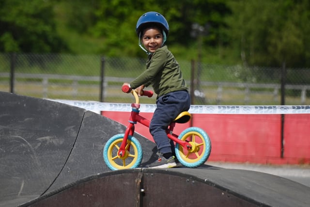 Kids have fun on the balance bike course for under fives.