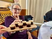 Dorothy Bentham selects a baby Guinness shot