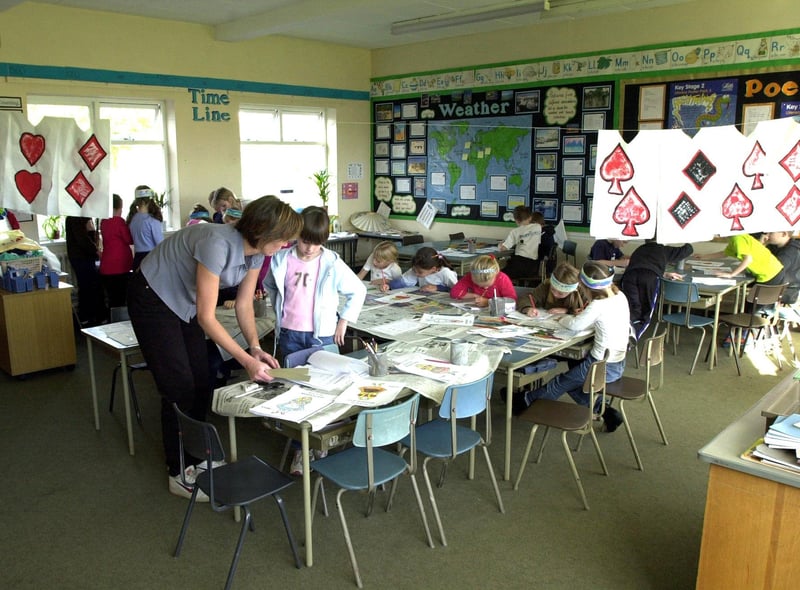 2001 Standish St Wilfrids Primary School - Schools feature. Children make their own costumes.