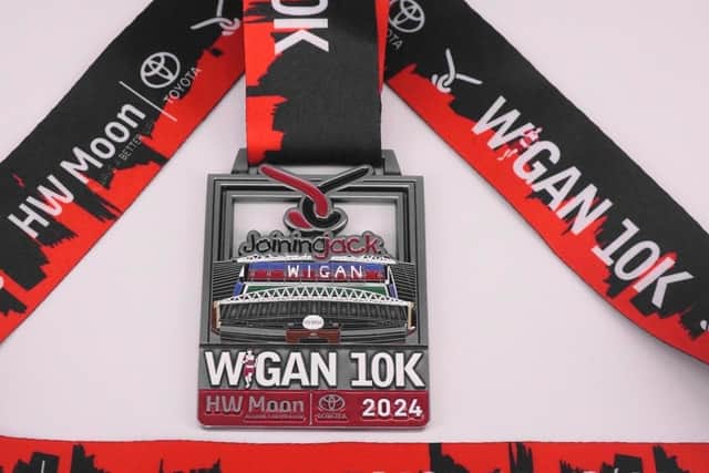 The medal for the Wigan 10k 2024