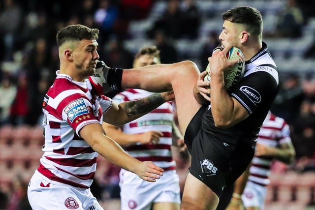 Wigan fans were left unhappy after Jake Connor caught Oliver Partington while the Hull man was collecting the ball in the air.