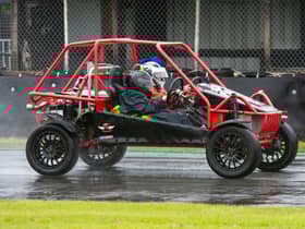 A youngster races around the Three Sisters circuit in Wigan for the Speed of Sight family fun day