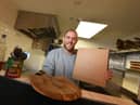 Former Wigan Warrior player Lee Mossop in his pizzeria, The Upper Crust, by The Old Bank coffee and wine bar, Orrell.