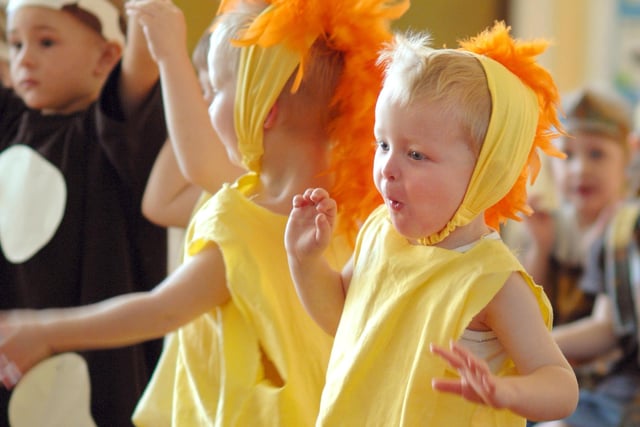 St Jude's Catholic Primary School Reception and Nursery children in costume for A Wriggly Nativity.