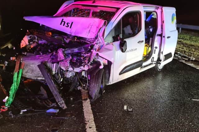 The scene of the M6 crash this morning (Wednesday, March 2)